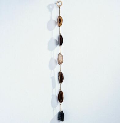 Black Agate Wall Hanging with Tourmaline 24