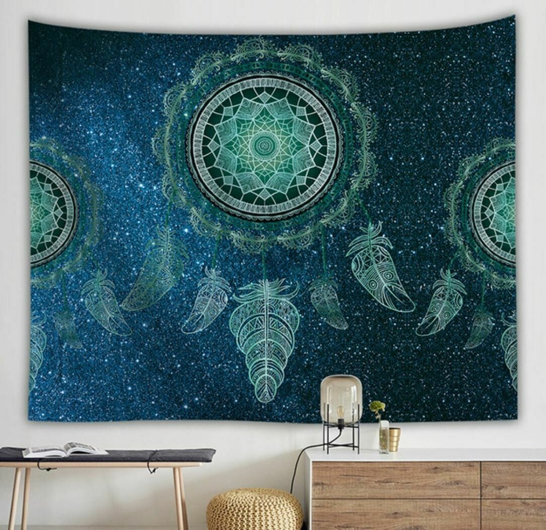 Green Dreamcatcher Tapestry Wall Hanging 59