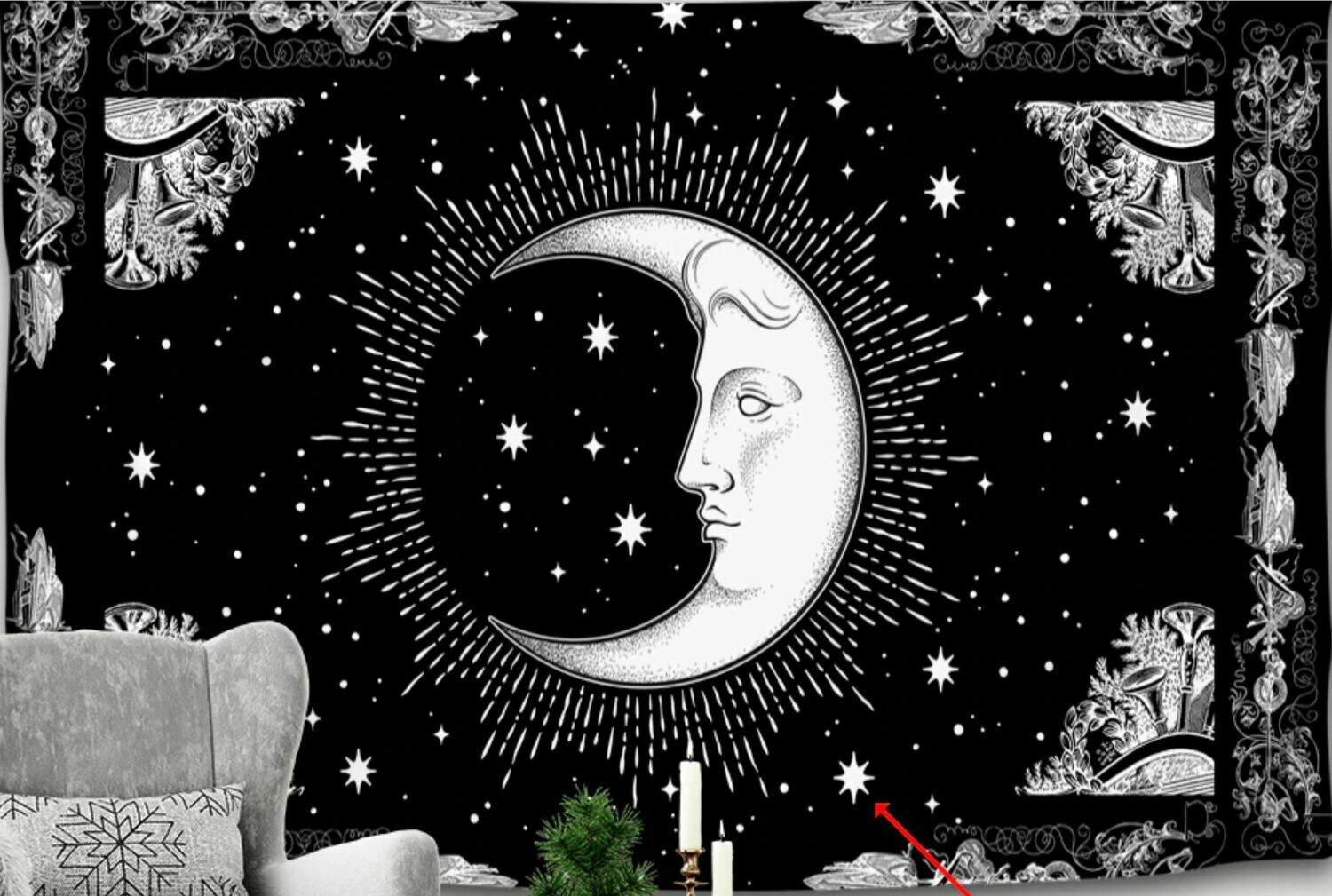 Celestial Moon Tapestry 59 x 51