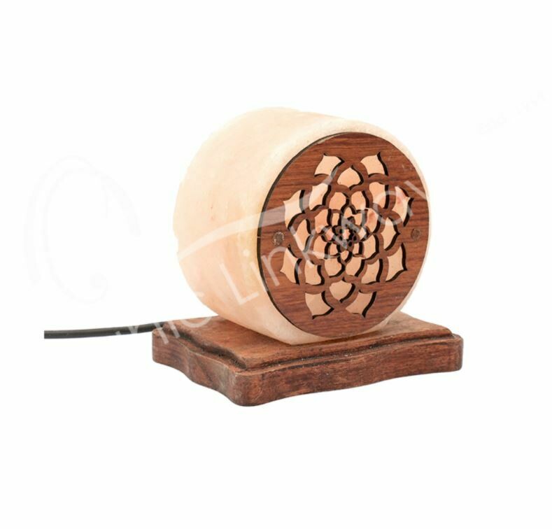 Wooden Lotus Himalayan Salt Lamp