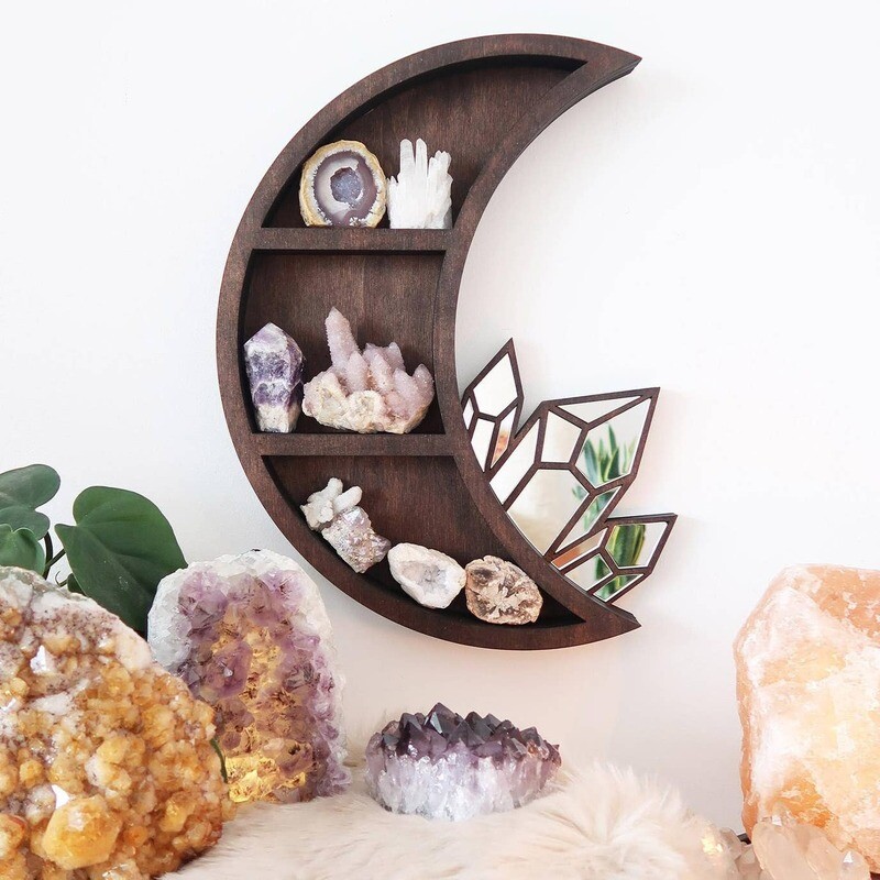 Crystal Display Moon Wall Shelf