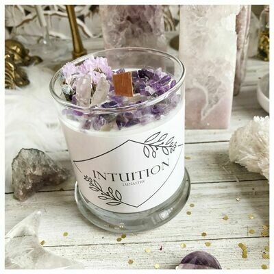 Intuition Soy Candle with Amethyst Gemstones