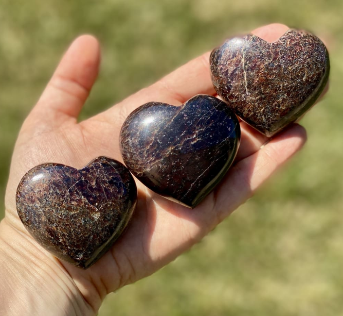 Large Garnet Gemstone Hearts