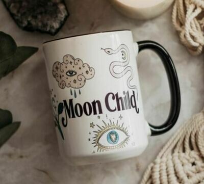 Whimsical Moon Child Coffee Mug