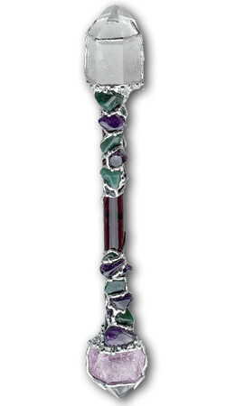 Seeds of Light Large Healer Gemstone Wand 13"