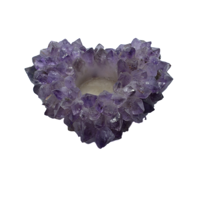 Amethyst Point Heart Candle Holder