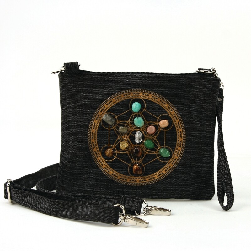 Sacred Geometry Crystal Grid Luck Cross Body Bag