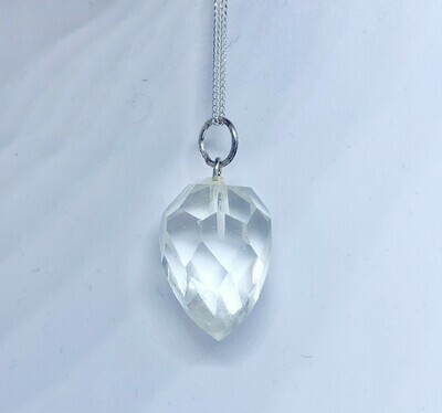 Faceted Quartz Point Pendant Necklace