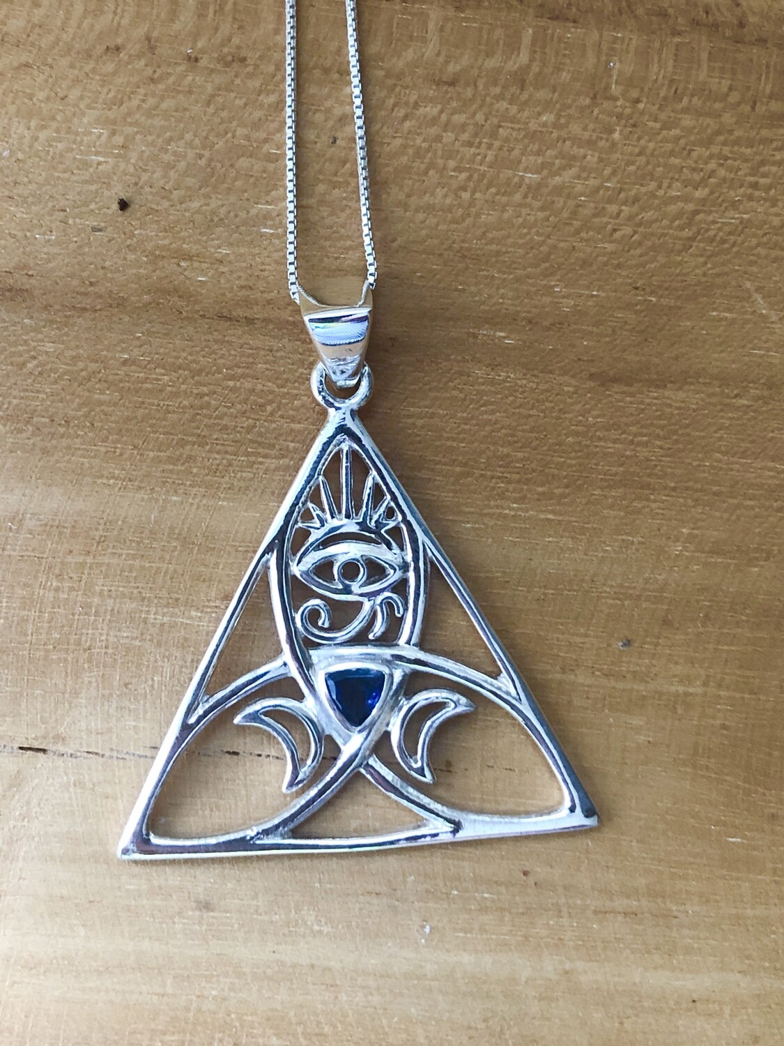 Iolite Sacred Power Symbol Pendant Necklace