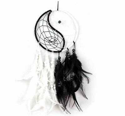 Yin and Yang Feather Dream Catcher