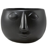 Mod Face Ceramic Black Pot