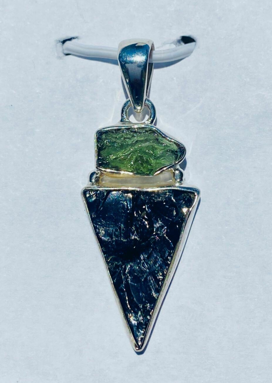 Shungite Moldavite Pendant Necklace