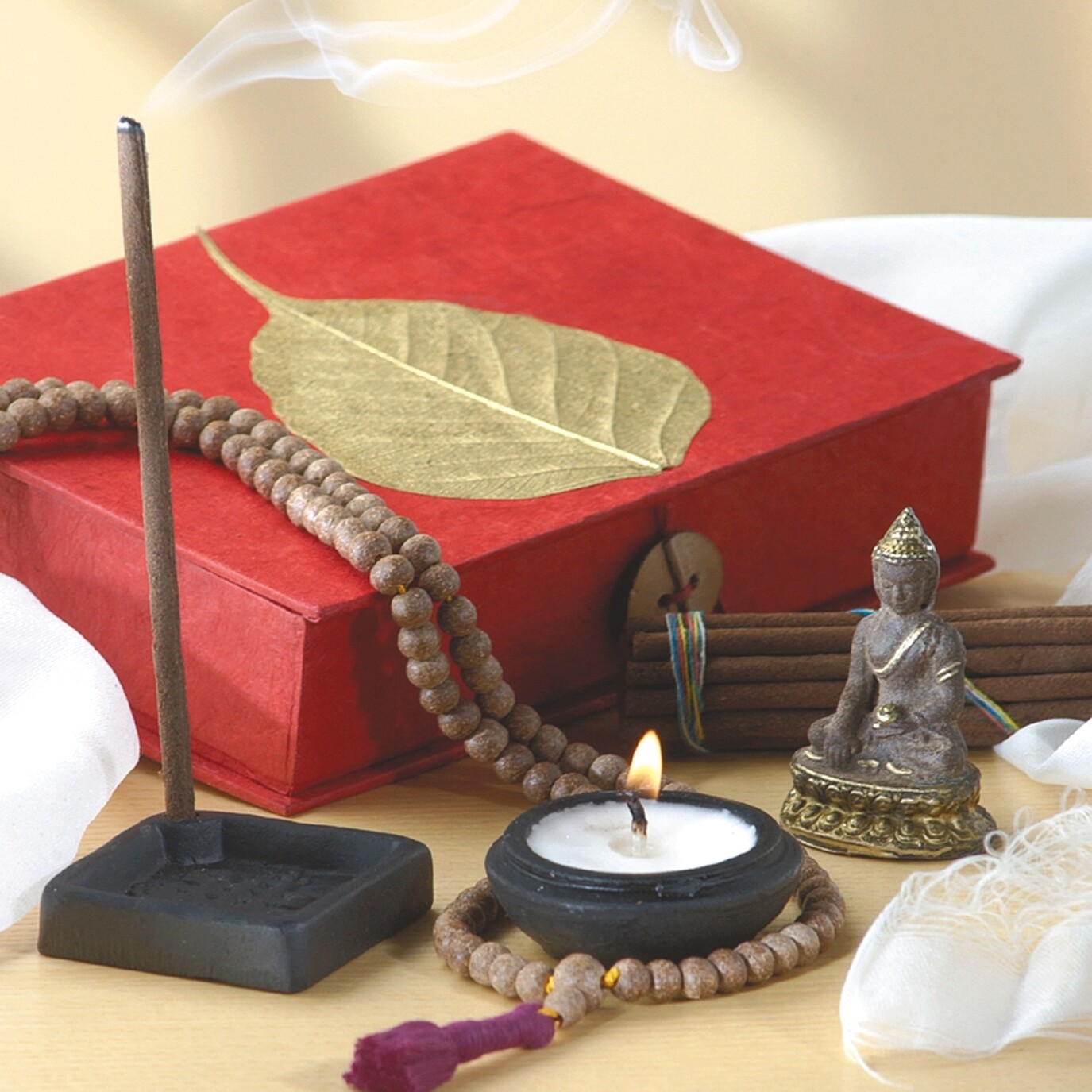 Gold Bodhi Meditation Offering Box