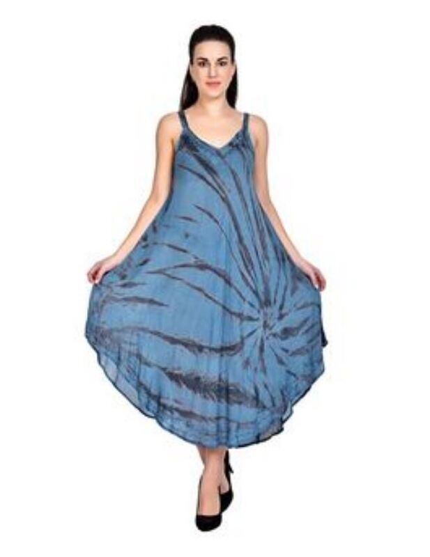 Typhoon V-Neck Tie Dye Umbrella Dress
