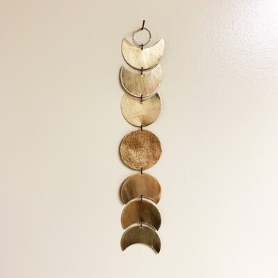 Moon Phase Wall Hanging in Brass
