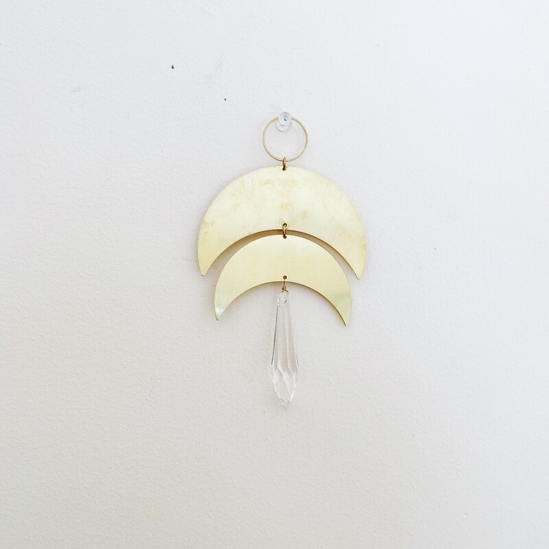 Brass Double Crescent Sun catcher / Wall hanging