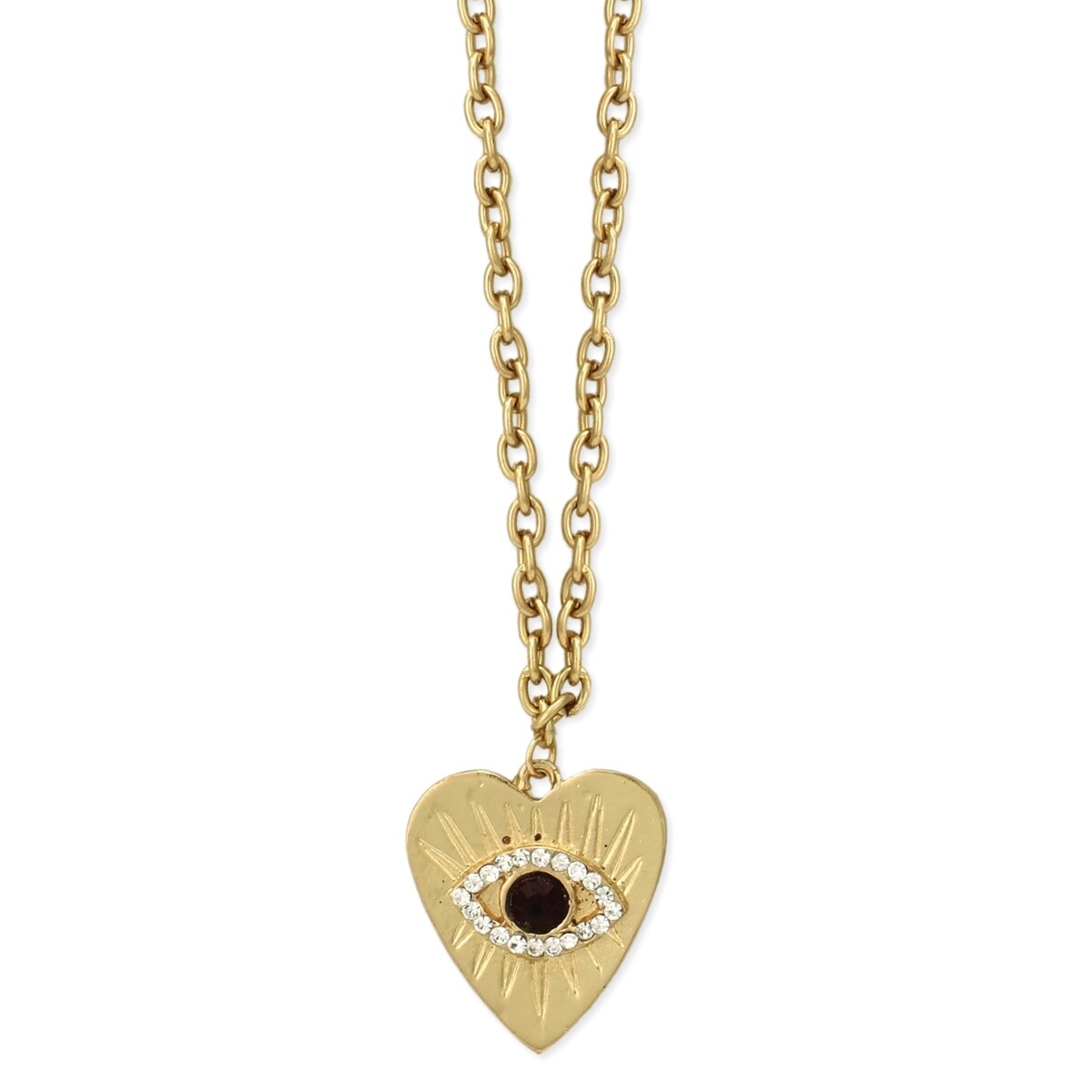 Evil Eye Gold Heart Necklace