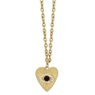 Evil Eye Gold Heart Necklace
