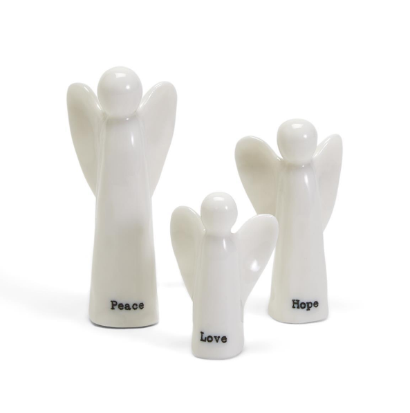 Set of 3 Angels in Gift Box Love, Hope, Peace