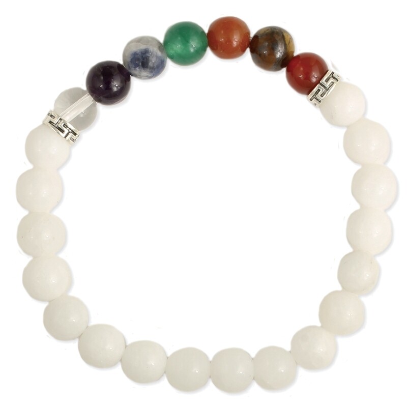 Purity & Balance Chakra White Stone Bracelet