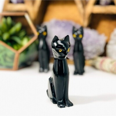 Black Onyx Cat- Polished Stone Kitty 