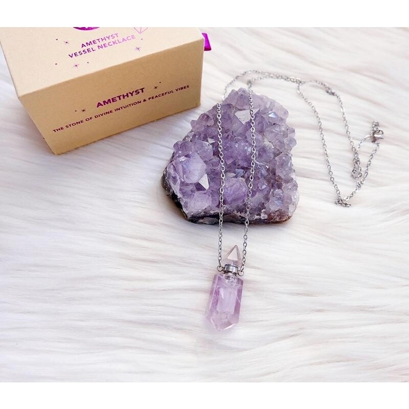 Crystal Vessel Bottle Pendant Necklace