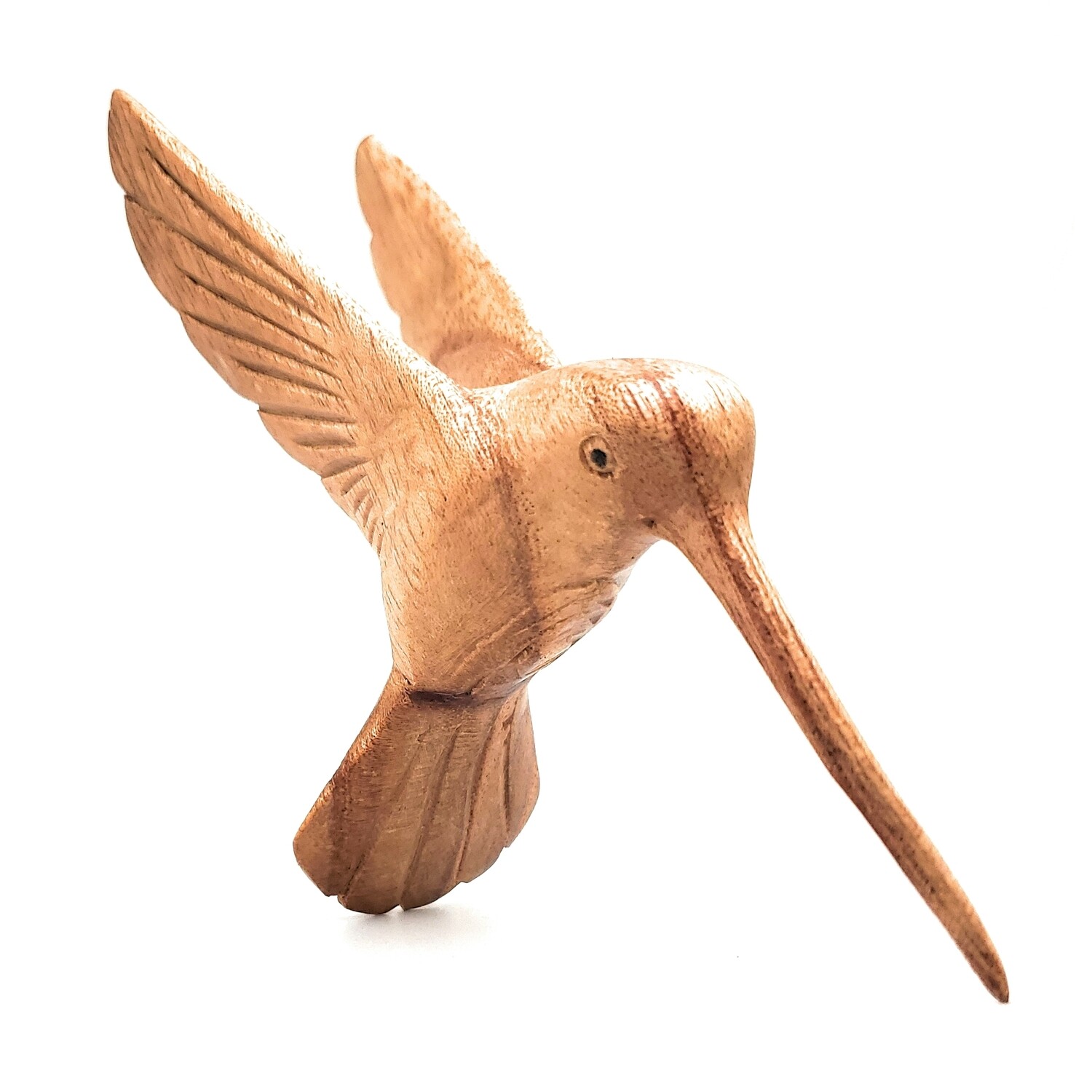 Natural Wooden Carved Hummingbird Indonesia