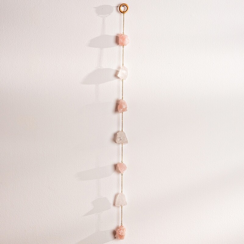 Rose Quartz and Quartz Wall Hanging