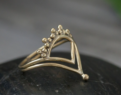 Double Crown Brass Ring