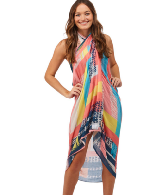 Painterly Printed Sarong Style Scarf