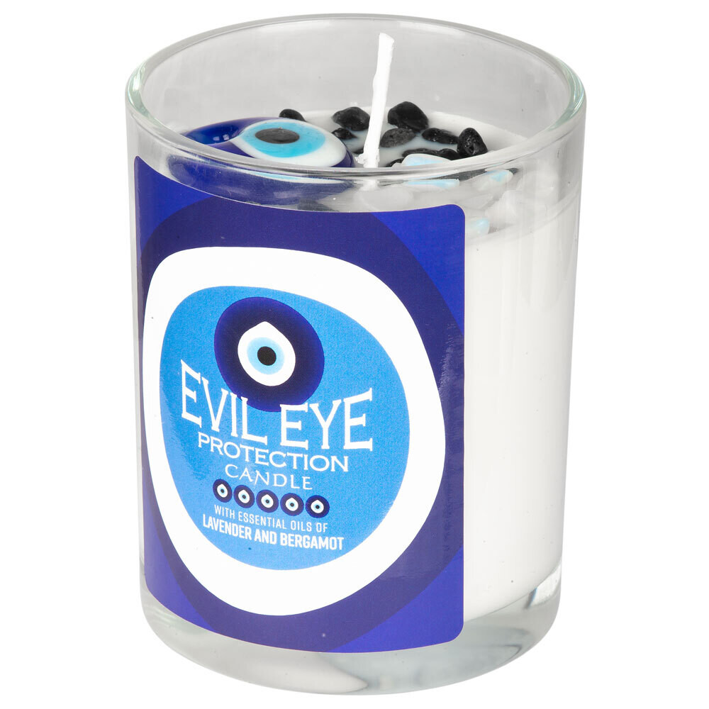 Evil Eye Protection Glass Candle Jar