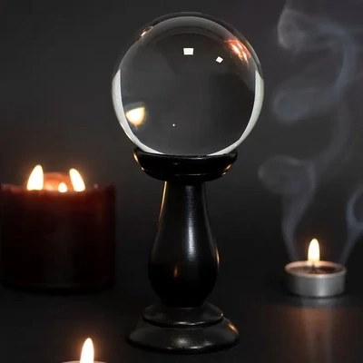 Clear Crystal Ball On Stand with Instructions