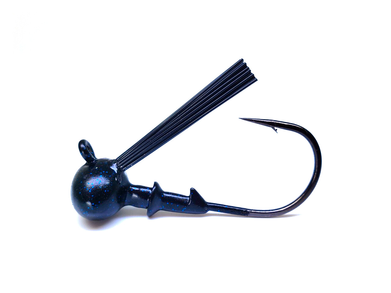 Football Jig Heavy Hook Black/Blue Flake Head