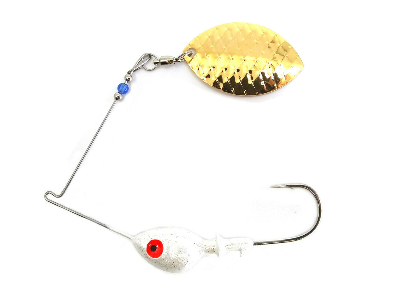 Spinnerbait Single Spin Gold Wide Willow Scale Blade