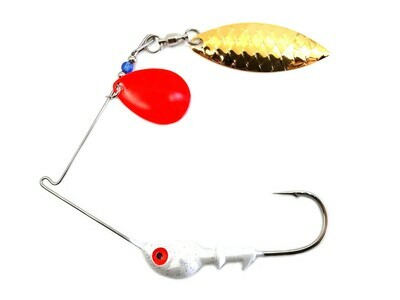 Spinnerbait Colorado Red/Willow Gold Scale Blades