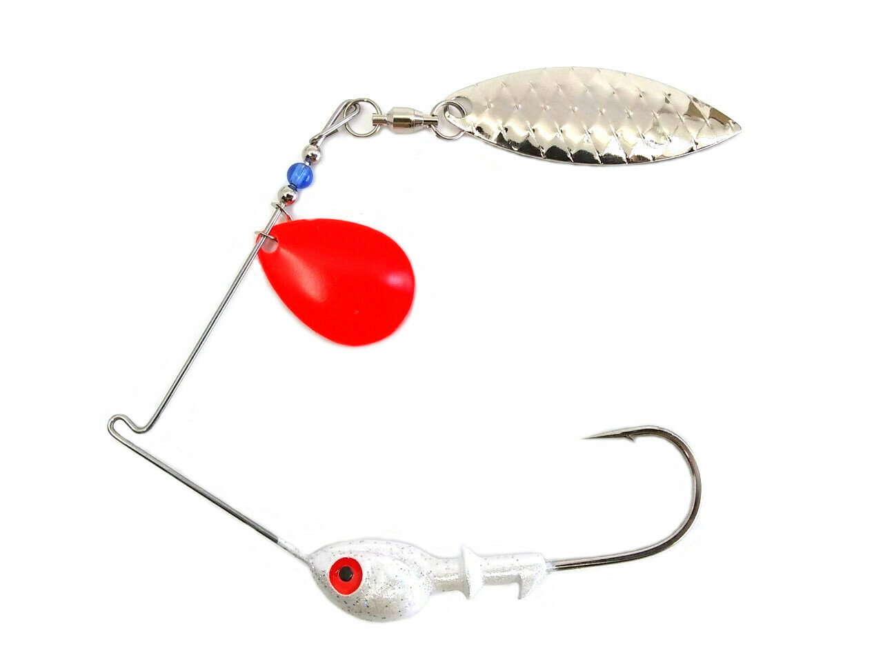 Spinnerbait Colorado Red/Willow Nickel Scale Blades