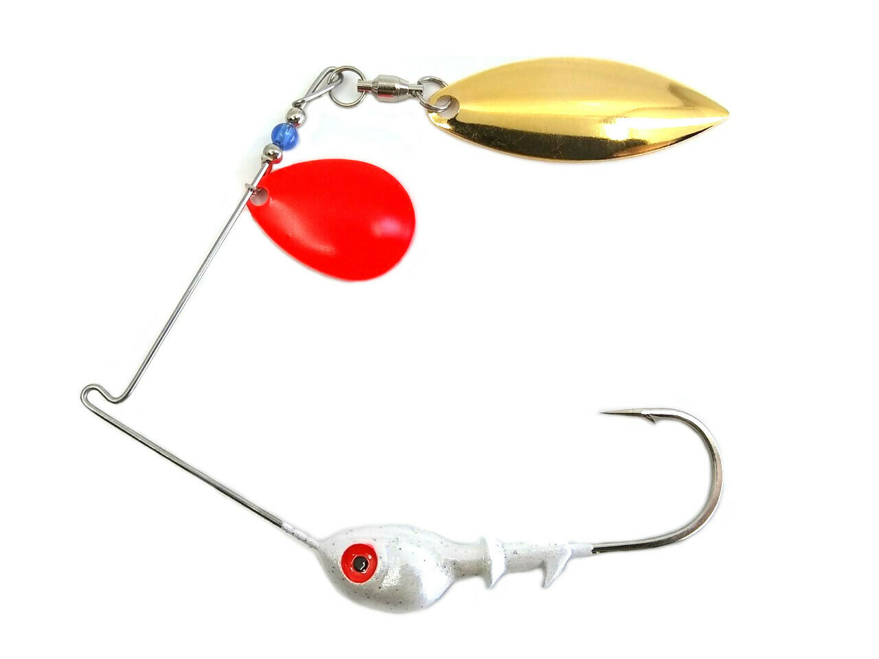 Spinnerbait Colorado Red/Willow Gold Plain Blades
