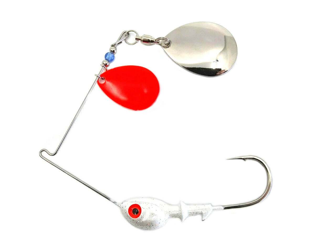 Spinnerbait Colorado Red/Nickel Plain Blades