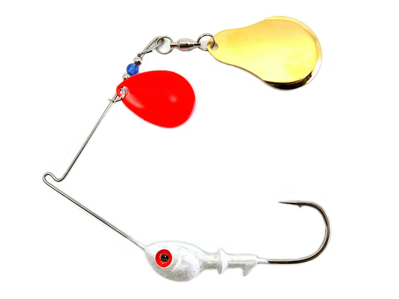 Spinnerbait Colorado Red/Chopper Gold Plain Blades