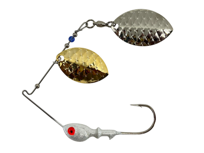 Spinnerbait 44 Double Magnum Wide Willow Gold/Nickle Scale Blades