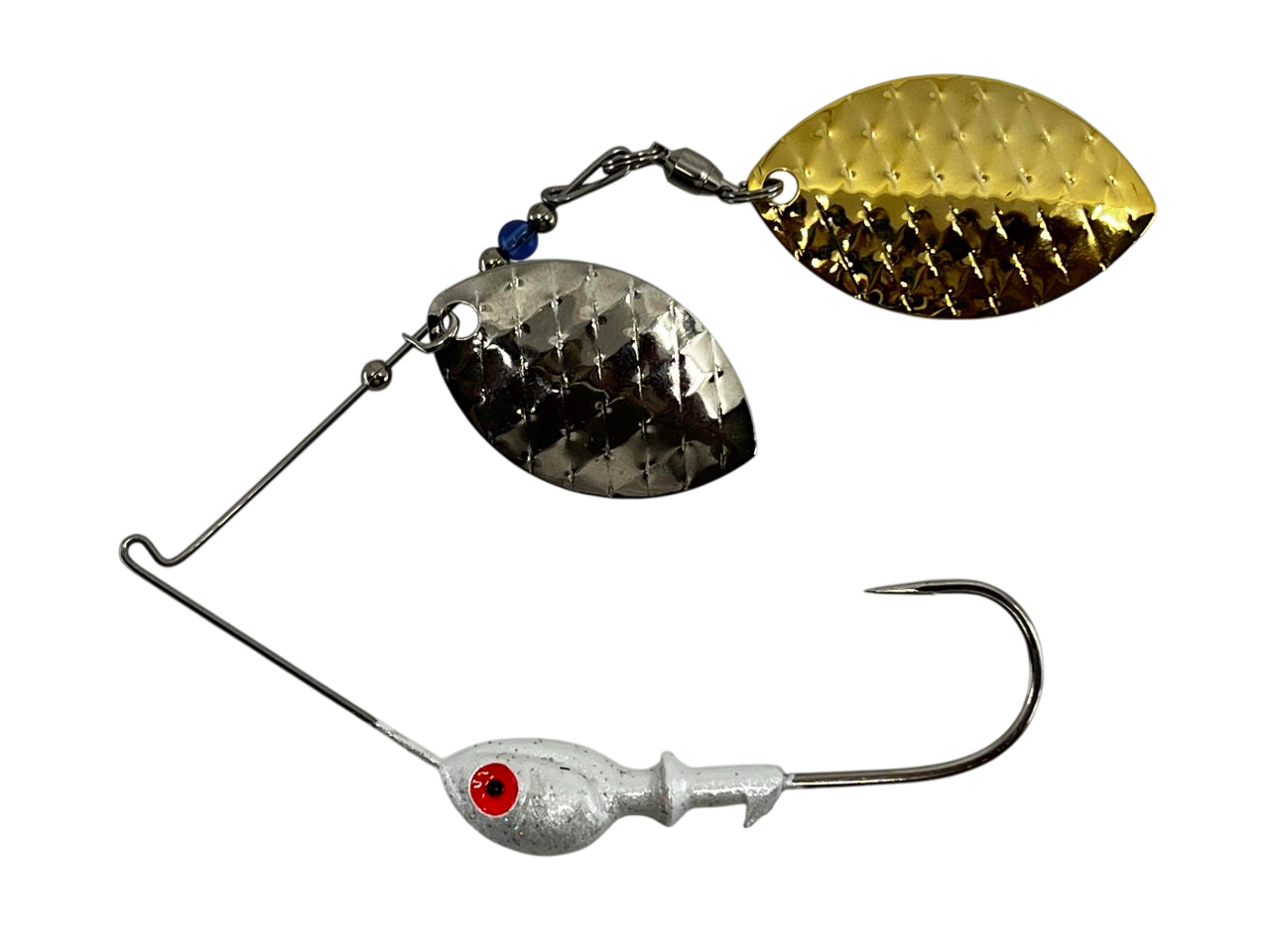 Spinnerbait 44 Double Magnum Wide Willow Nickel/Gold Scale Blades