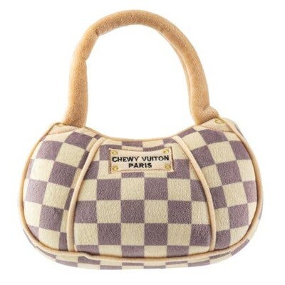 Chewy Vuitton Checker Handbag Toy - HDD