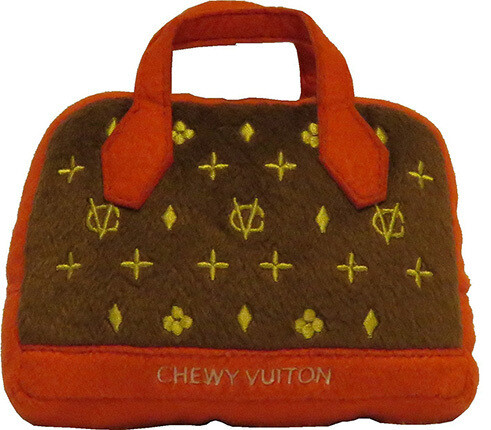 Chewy Vuitton Red Trim Purse Toy