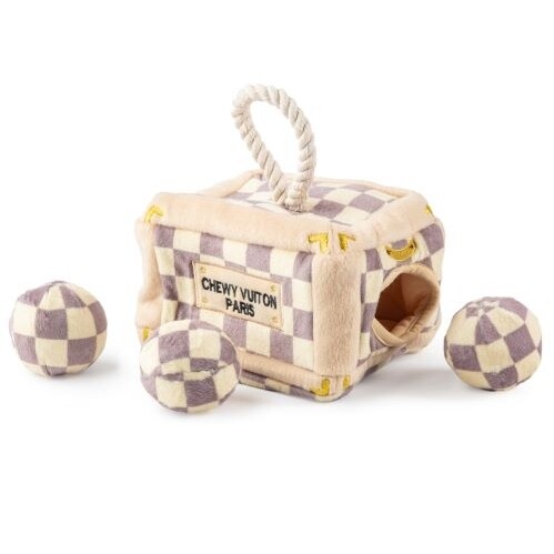 Chewy Vuitton Checker Trunk - Hide &amp; Seek Toy - HDD