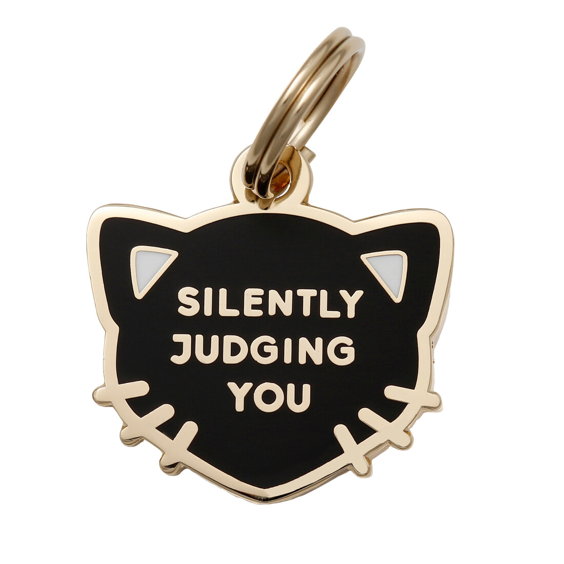 Silently Judging You ( Black ) Cat Tag