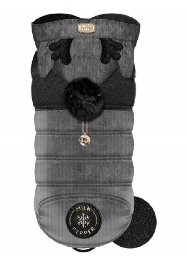 Grey/Black Luxury Antler Coat