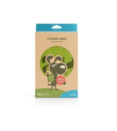 Earth Rated Poop Bags - 120 Bags w/Handles, Type: Unscented