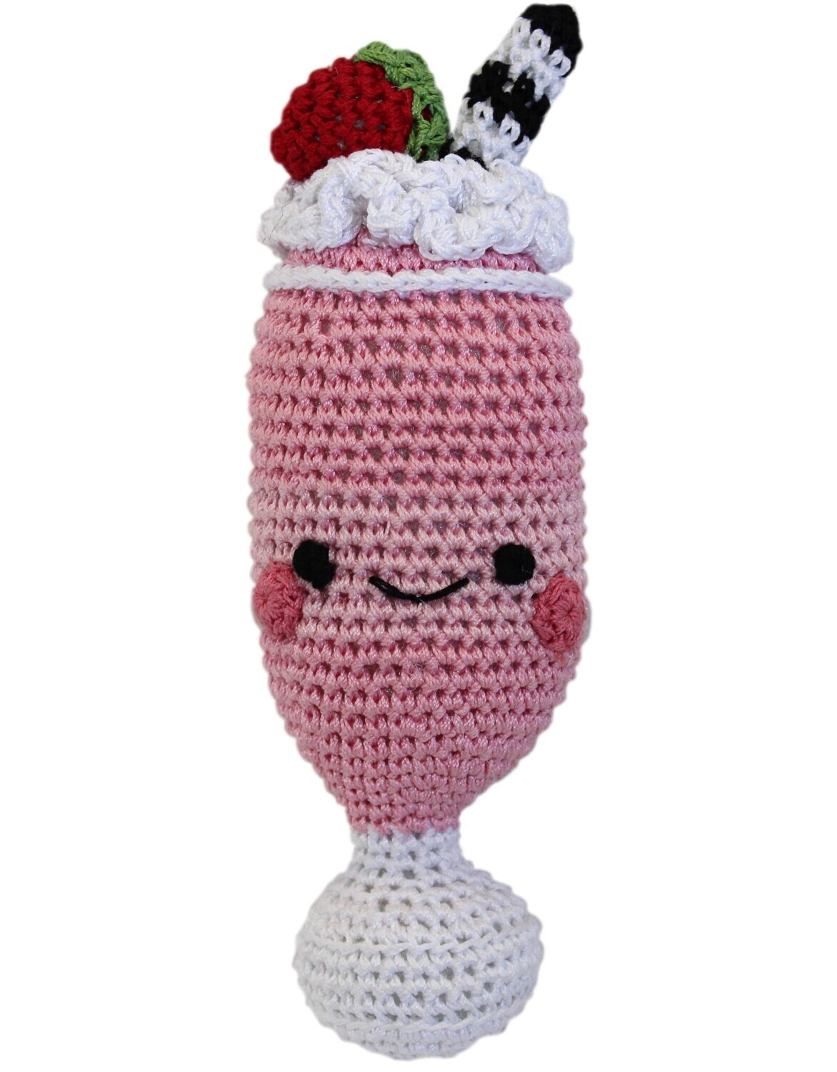 Organic Crochet Strawberry Milkshake Toy