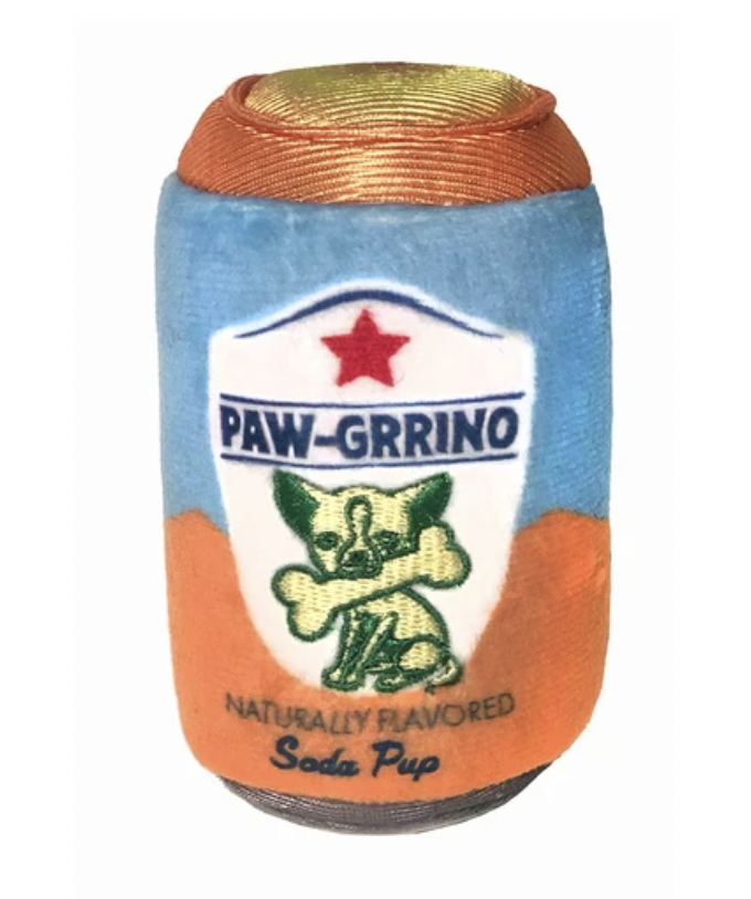 Paw-Grrino Soda Plush Toy