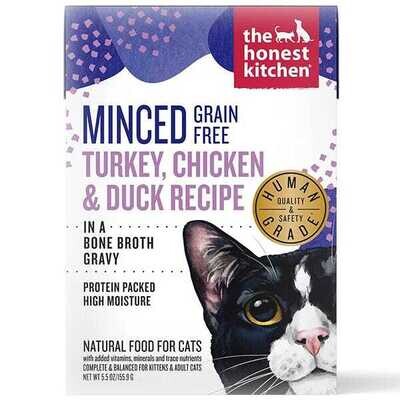Minced GF Turkey,Chicken & Duck Recipe Cat Food - Honest Kitchen
